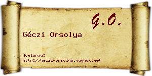 Géczi Orsolya névjegykártya
